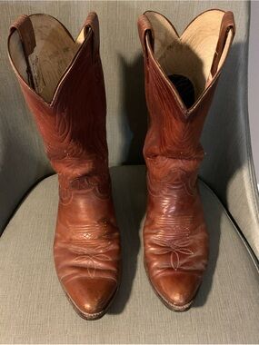 Olathe Boot Co. Men's Brown Leather Cowboy Boots